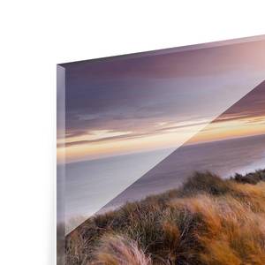 Glasbild Sonnenaufgang am Strand Orange - 125 x 50 x 0,4 cm