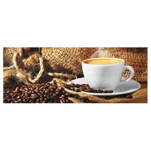 Glasbild Kaffee am Morgen Braun - 125 x 50 x 0,4 cm