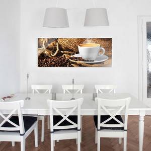 Glazen afbeelding Ochtendkoffie bruin - 125 x 50 x 0,4 cm