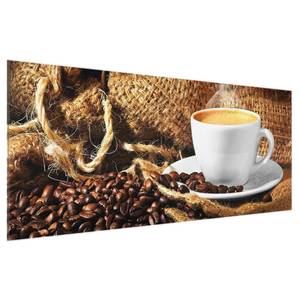 Glazen afbeelding Ochtendkoffie bruin - 125 x 50 x 0,4 cm