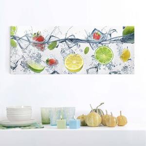 Glasbild Frucht Cocktail Weiß - 125 x 50 x 0,4 cm - 125 x 50 cm