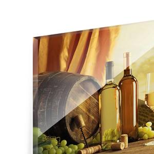 Glasbild Wein mit Ausblick Gelb - 125 x 50 x 0,4 cm - 125 x 50 cm