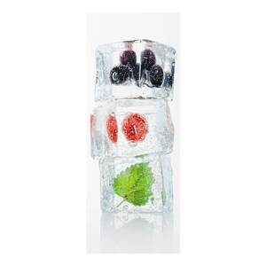 Glasbild Himbeere Melisse & Blaubeeren Mehrfarbig - 50 x 125 x 0,4 cm