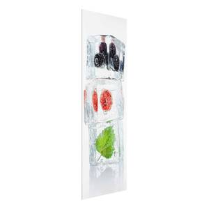 Glasbild Himbeere Melisse & Blaubeeren Mehrfarbig - 50 x 125 x 0,4 cm