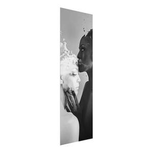 Glasbild Milch & Kaffee Kuss Weiß - 125 x 50 x 0,4 cm