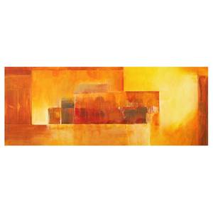 Quadro di vetro Estate astratta I Arancione - 125 x 50 x 0,4 cm - 125 x 50 cm