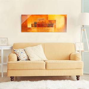 Quadro di vetro Estate astratta I Arancione - 125 x 50 x 0,4 cm - 125 x 50 cm