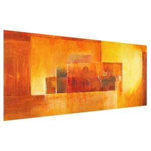 Quadro di vetro Estate astratta I Arancione - 80 x 30 x 0,4 cm - 80 x 30 cm