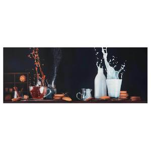 Quadro di vetro Tè e latte Nero - 125 x 50 x 0,4 cm