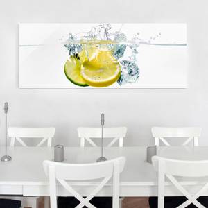 Glazen afbeelding Citroen & Limoen wit - 125 x 50 x 0,4 cm