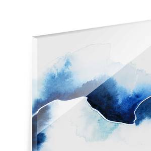 Quadro di vetro Blu astratto Bianco - 80 x 30 x 0,4 cm - 80 x 30 cm