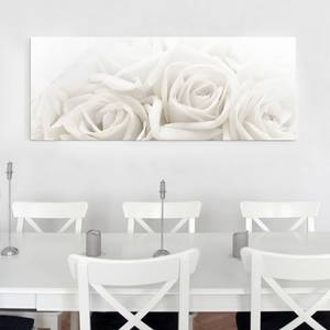 Quadro di vetro Wedding Roses Bianco - 125 x 50 x 0,4 cm - 125 x 50 cm