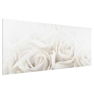 Glasbild Wedding Roses Weiß - 125 x 50 x 0,4 cm - 125 x 50 cm