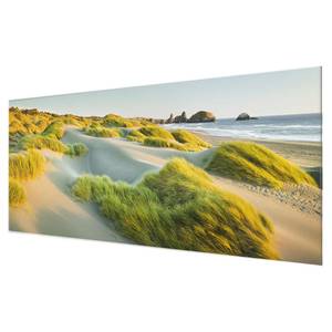 Tableau en verre Dunes et bord de mer Vert - 80 x 30 x 0,4 cm - 80 x 30 cm