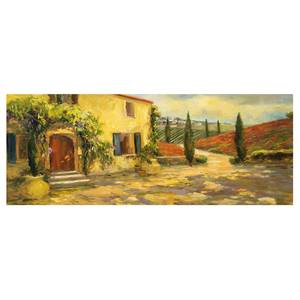 Glasbild Italienische Landschaft Gelb - 80 x 30 x 0,4 cm - 80 x 30 cm