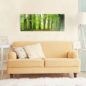 Glazen afbeelding Mighty Beech Trees groen - 125 x 50 x 0,4 cm