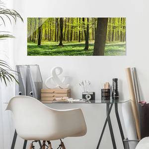 Quadro di vetro Foresta assolata Verde - 125 x 50 x 0,4 cm