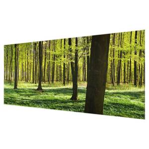 Quadro di vetro Foresta assolata Verde - 125 x 50 x 0,4 cm