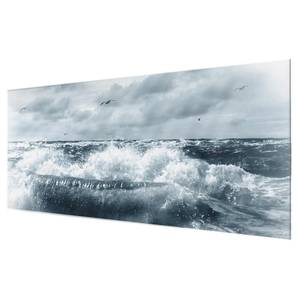 Quadro di vetro Mare mosso Blu - 125 x 50 x 0,4 cm - 125 x 50 cm