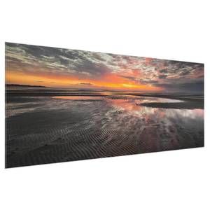 Glazen afbeelding Zonsopgang in Watt oranje - 125 x 50 x 0,4 cm