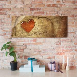 Glasbild Natural Love Braun - 80 x 30 x 0,4 cm - 80 x 30 cm