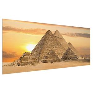 Glazen afbeelding Dream of Egypt goudkleurig - 125 x 50 x 0,4 cm - 125 x 50 cm