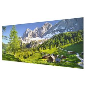 Glazen afbeelding Steiermark Alpenweide groen - 125 x 50 x 0,4 cm - 125 x 50 cm