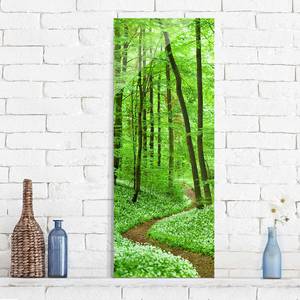 Glasbild Romantischer Waldweg Grün - 30 x 80 x 0,4 cm - 30 x 80 cm