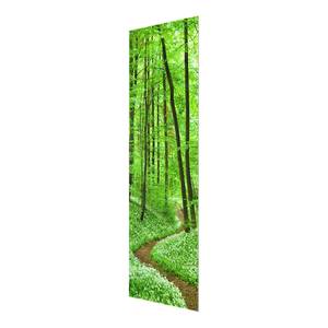 Glazen afbeelding Romantisch Bospad groen - 30 x 80 x 0,4 cm - 30 x 80 cm