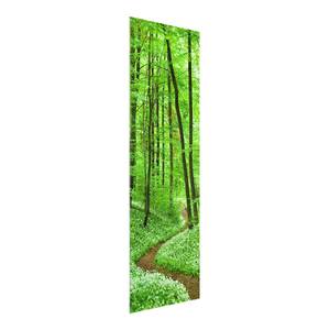 Glazen afbeelding Romantisch Bospad groen - 30 x 80 x 0,4 cm - 30 x 80 cm