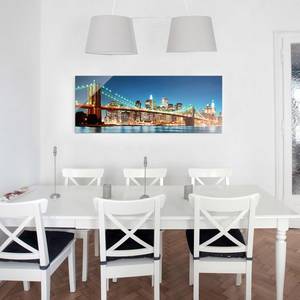 Tableau en verre Manhattan Bridge Bleu - 125 x 50 x 0,4 cm - 125 x 50 cm