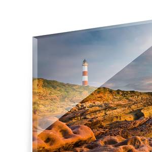 Quadro di vetro Faro al tramonto Beige - 125 x 50 x 0,4 cm