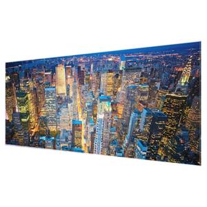 Glasbild Midtown Manhattan Blau - 80 x 30 x 0,4 cm - 80 x 30 cm