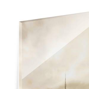 Glasbild Manhattan Dawn Beige - 80 x 30 x 0,4 cm - 80 x 30 cm