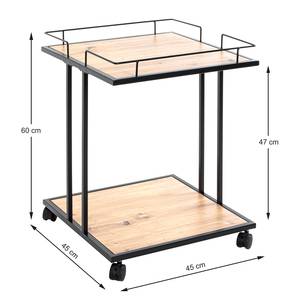 Bijzettafel Kembs metaal - eikenhouten look/zwart