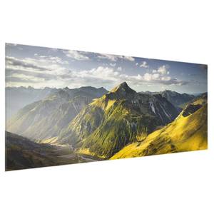 Glazen afbeelding Lechtaler Alpen groen - 125 x 50 x 0,4 cm