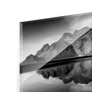Quadro di vetro Paesaggio islandese Nero / Bianco - 125 x 50 x 0,4 cm - 125 x 50 cm