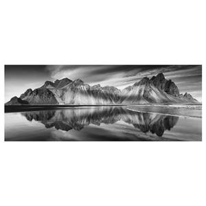 Quadro di vetro Paesaggio islandese Nero / Bianco - 80 x 30 x 0,4 cm - 80 x 30 cm