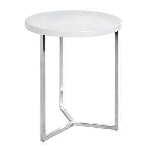Tavolino Encamp Metallo - Bianco lucido / Cromo