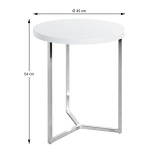 Tavolino Encamp Metallo - Bianco lucido / Cromo