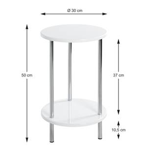 Bijzettafel Modane metaal - hoogglans wit/chroomkleurig