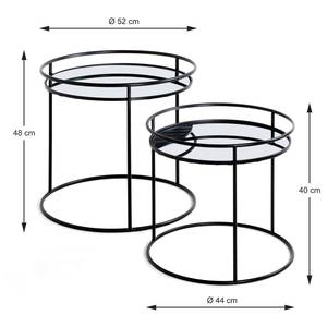 Bijzettafel Hamlin (set van 2) glas/metaal - zwart