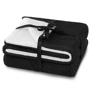 Kuscheldecke Leepy Polyester - Schwarz - 220 x 240 cm