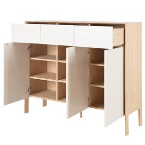 Dressoir Maayka III deels massief eikenhout - wit/licht eikenhout