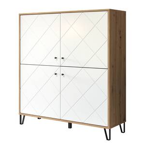 Buffet haut Touch Imitation chêne artisan / Blanc