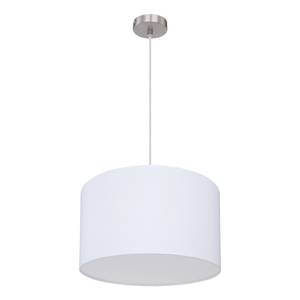 Hanglamp Theresa Zilver - Wit - Metaal - Plastic - Textiel - Hoogte: 140 cm