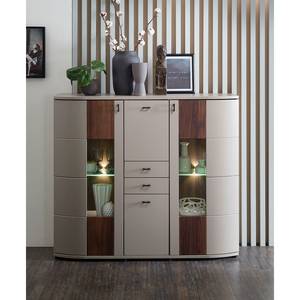 Highboard Saida II Inkl. Beleuchtung - Kaschmir / Nussbaum Dekor