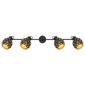 Plafondlamp Jodie III Zwart - Goud - Glas - Metaal - 90 x 26 x 12 cm