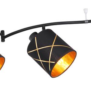 Plafondlamp Bemmo VI Zwart - Goud - Metaal - Plastic - Textiel - 177 x 20 x 13 cm