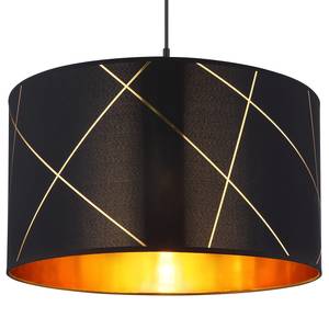 Hanglamp Bemmo II Zwart - Goud - Metaal - Plastic - Textiel - Hoogte: 140 cm